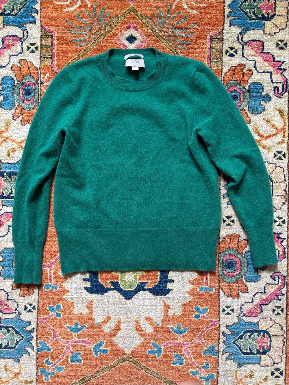 J. Crew Classic Crewneck Cashmere Sweater in Green sz XS